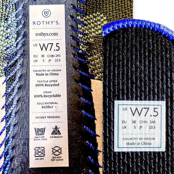 Rothys NWOT rare limited edition olive camo ballerina flats women's 7.5 US - Picture 14 of 14